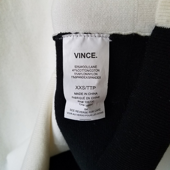 VINE 𝅺Wool Blend Color Block Crew-Neck Long Sleeve Pull-over Sweater Size XXS - Picture 12 of 13